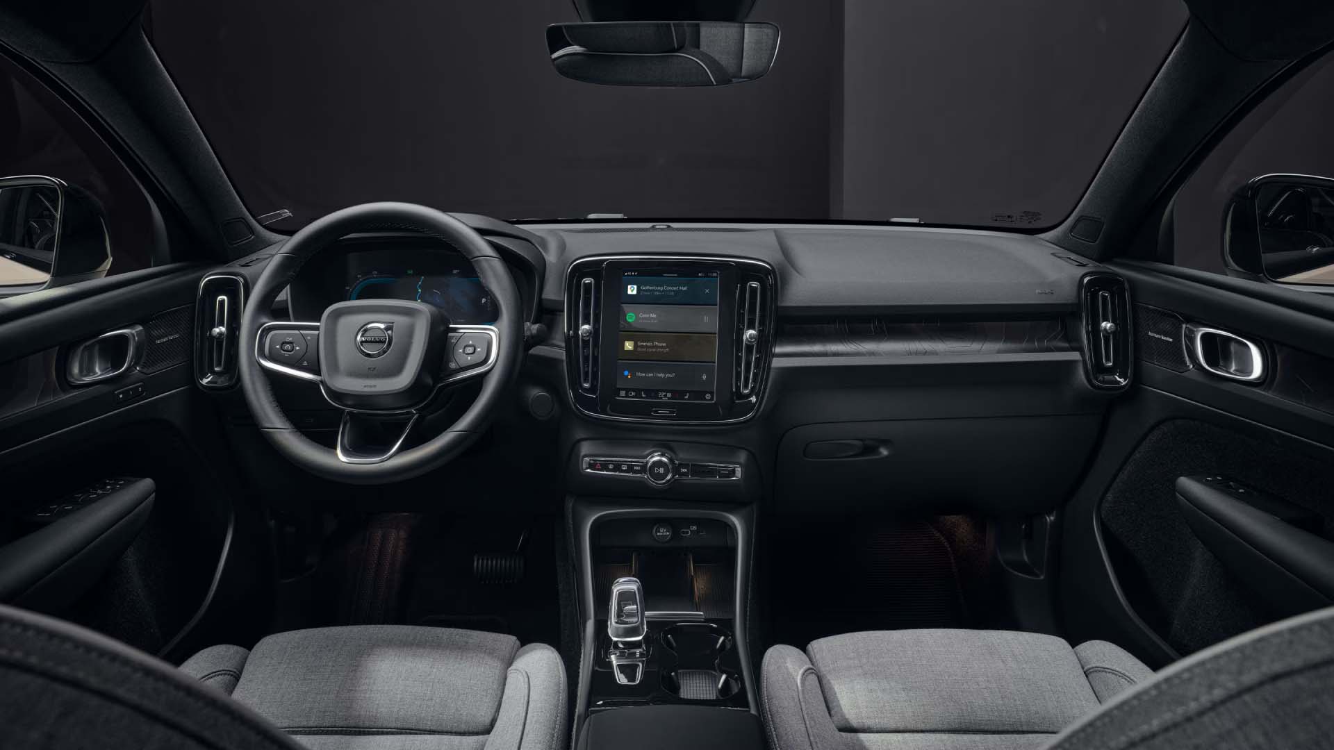 Volvo EC40 interieur stuur navigatiesysteem